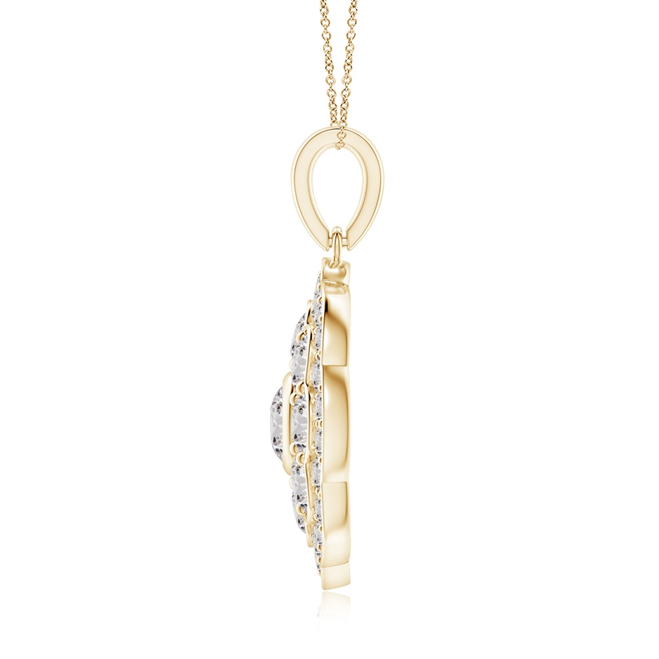 3.1mm IJI1I2 Round Diamond Halo Fashion Pendant in Yellow Gold side 1