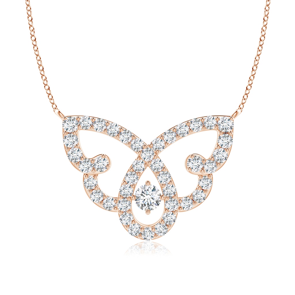 2.2mm GVS2 Diamond Butterfly Fashion Pendant in Rose Gold