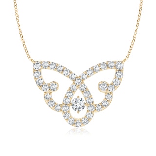 2.2mm GVS2 Diamond Butterfly Fashion Pendant in Yellow Gold