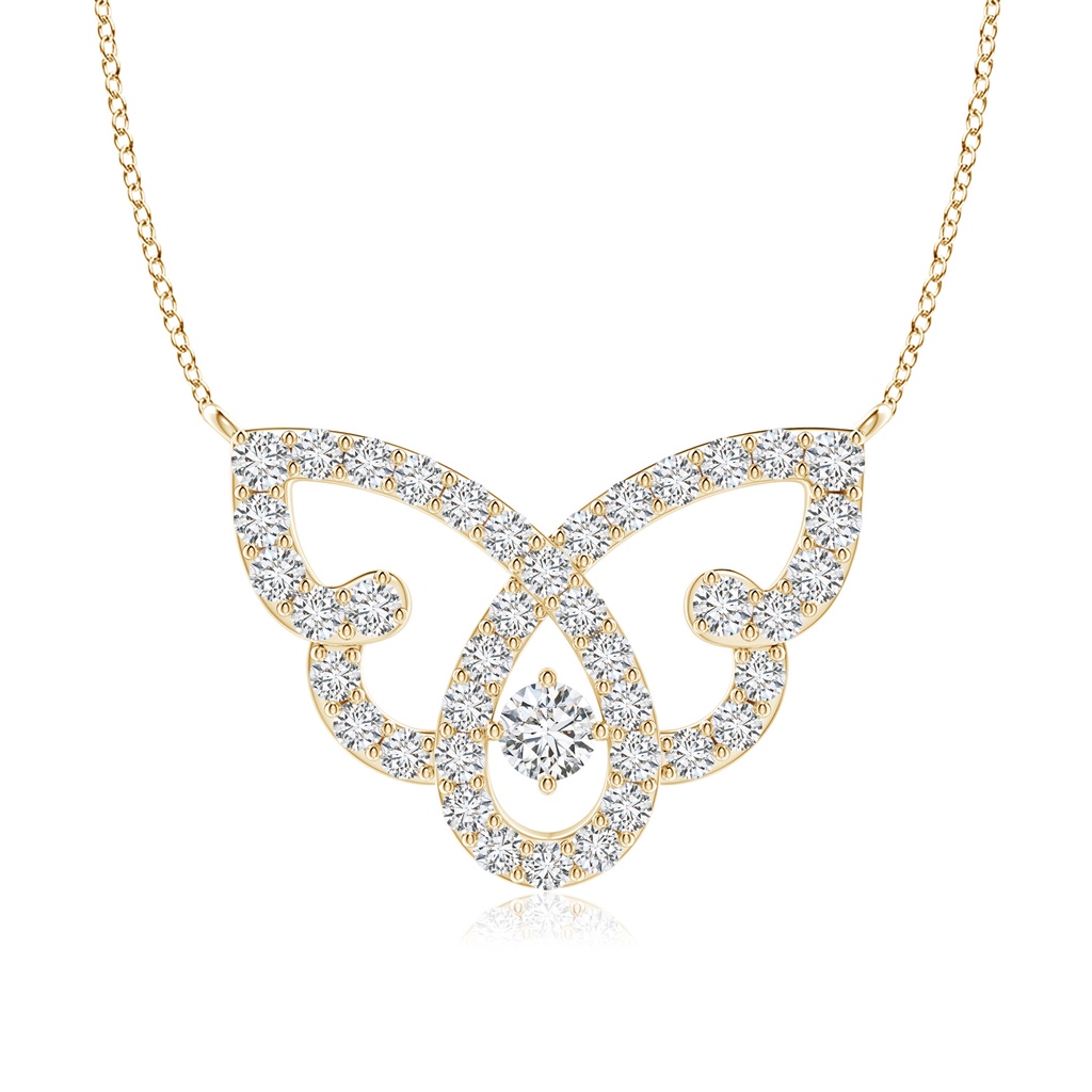 2.2mm HSI2 Diamond Butterfly Fashion Pendant in Yellow Gold
