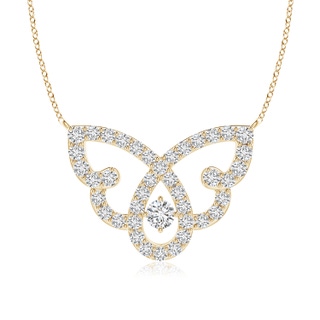 2.2mm HSI2 Diamond Butterfly Fashion Pendant in Yellow Gold