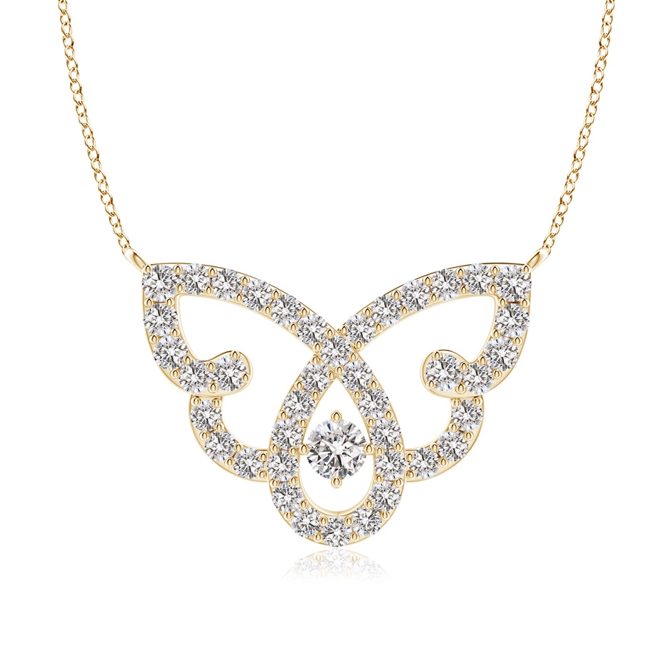 2.2mm IJI1I2 Diamond Butterfly Fashion Pendant in Yellow Gold 