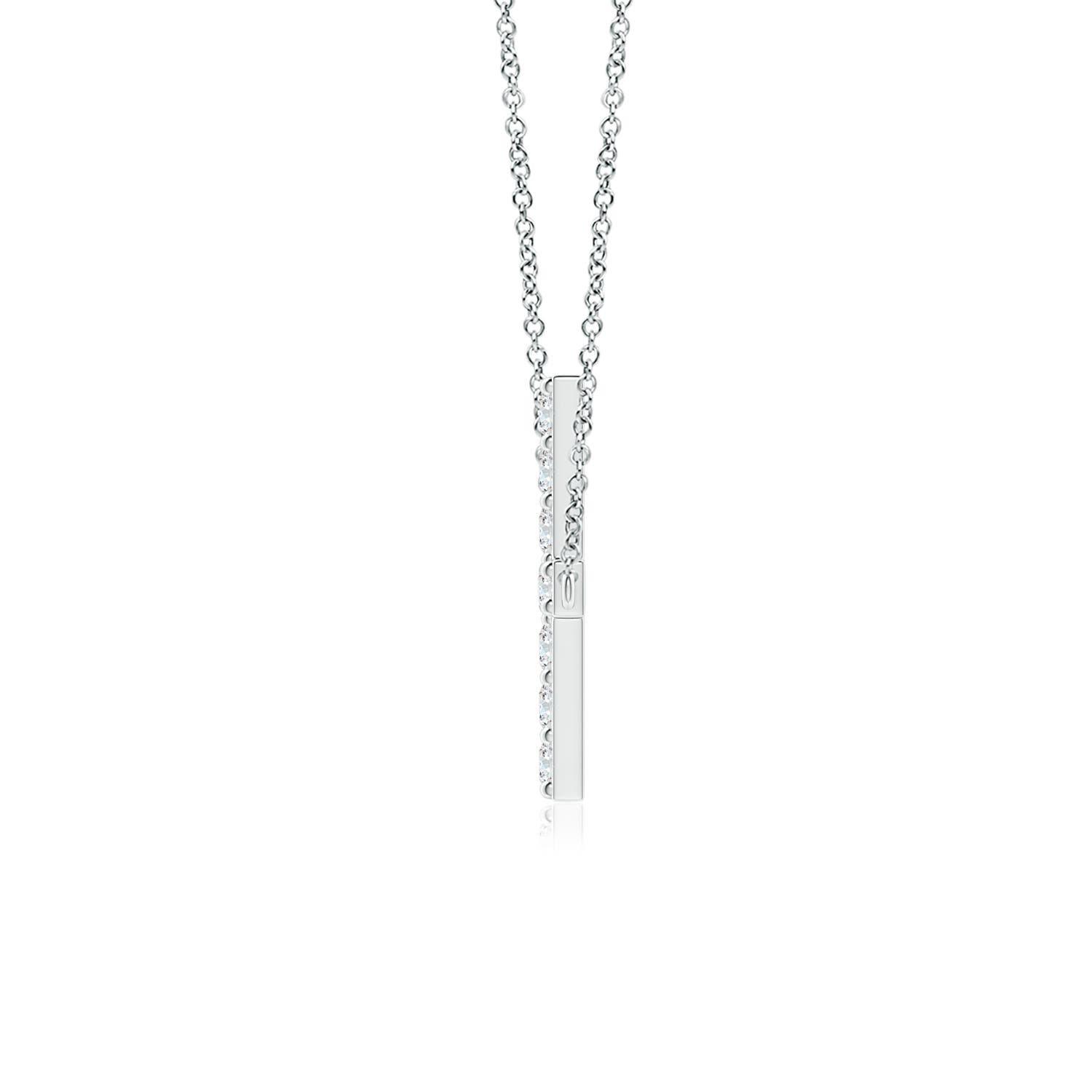 1.4mm GVS2 Prong-Set Diamond Horizontal Cross Pendant in 18K White Gold