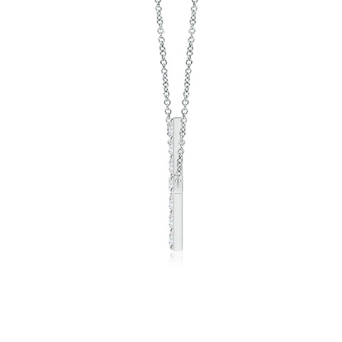 1.4mm GVS2 Prong-Set Diamond Horizontal Cross Pendant in 18K White Gold