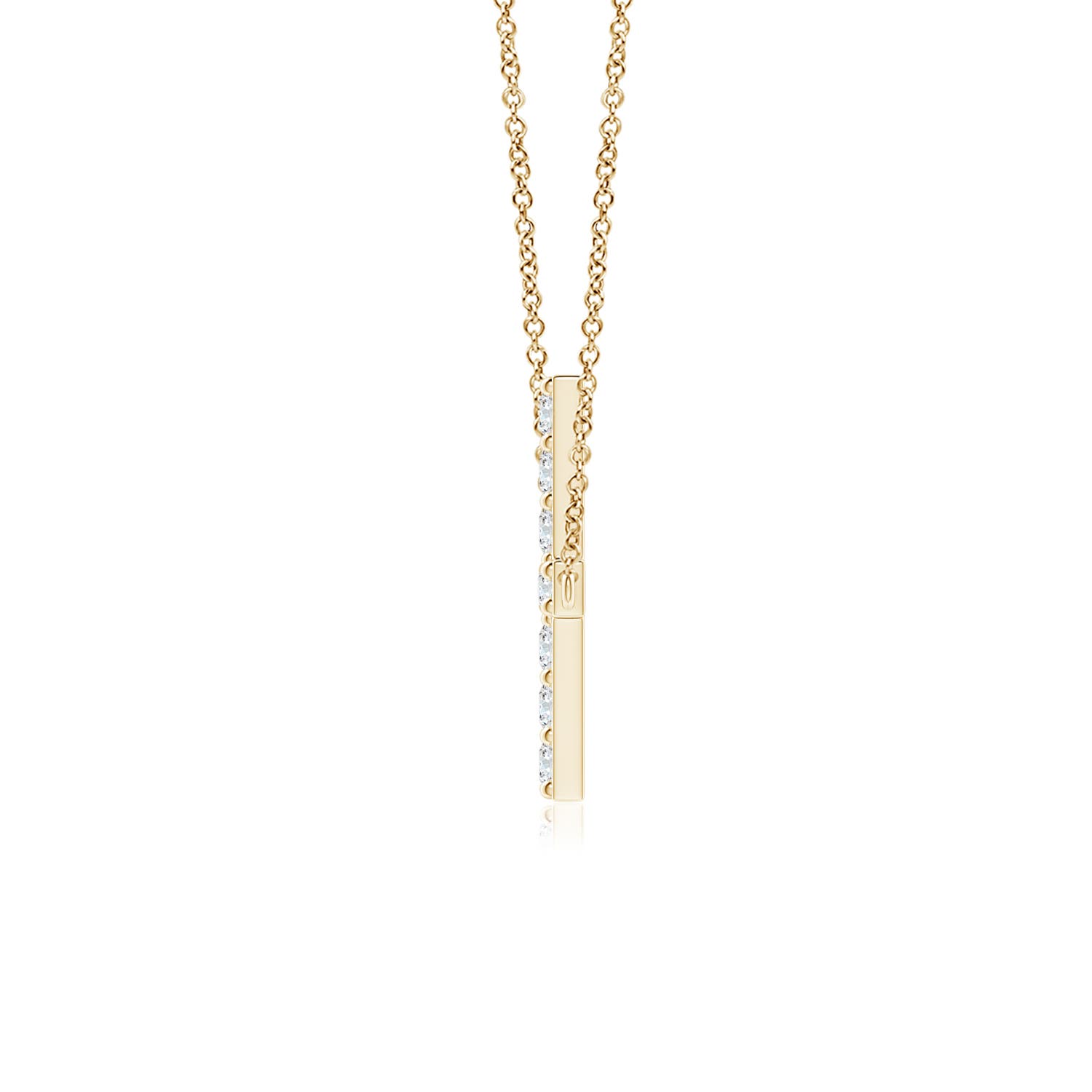 1.4mm GVS2 Prong-Set Diamond Horizontal Cross Pendant in 18K Yellow Gold