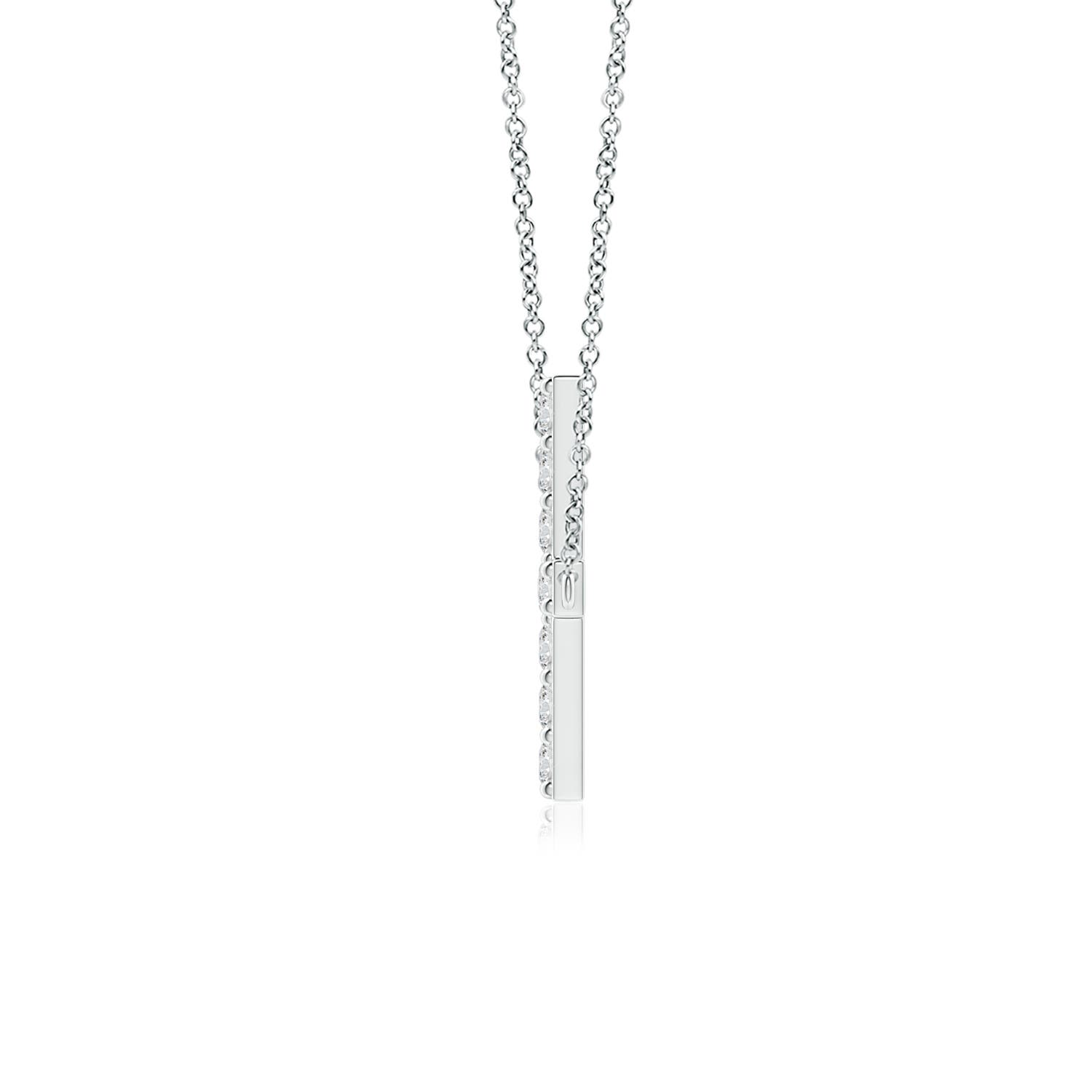 1.4mm HSI2 Prong-Set Diamond Horizontal Cross Pendant in 18K White Gold