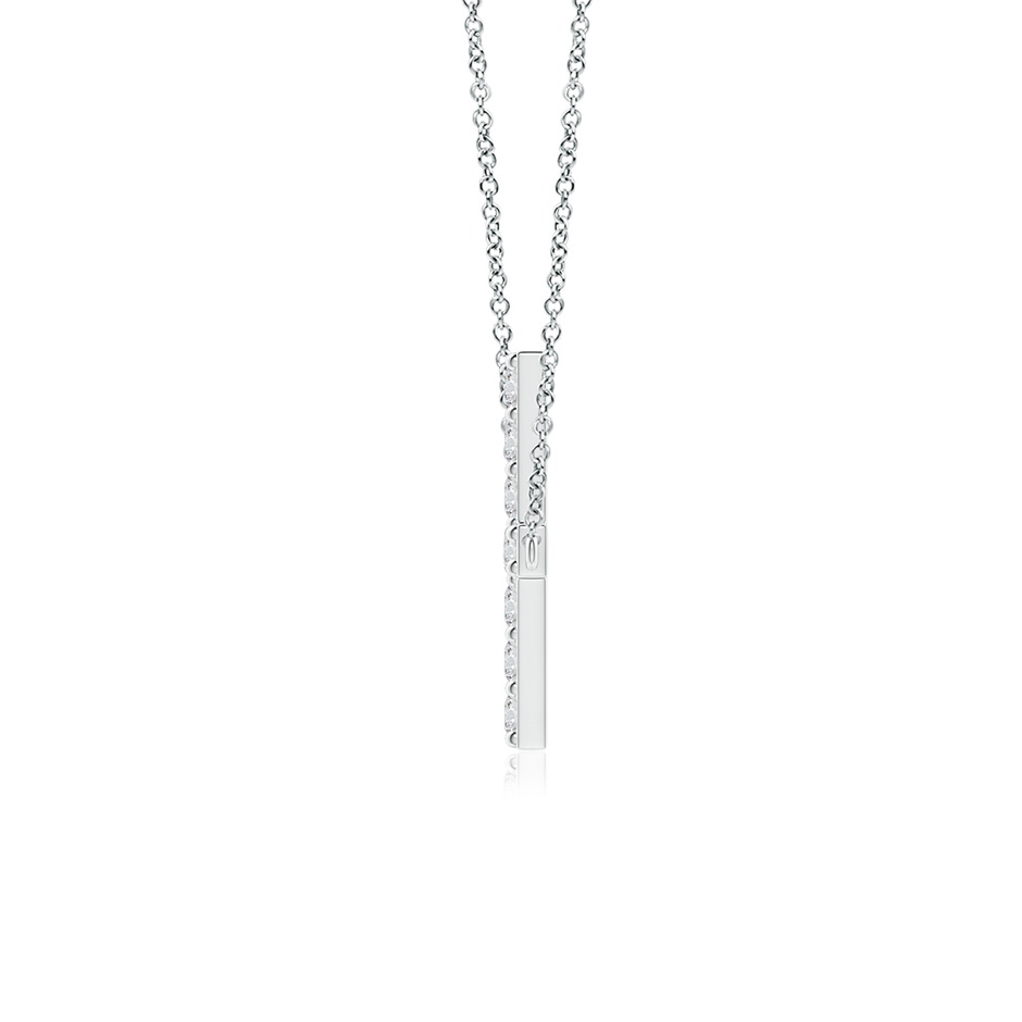 1.4mm HSI2 Prong-Set Diamond Horizontal Cross Pendant in White Gold side 199