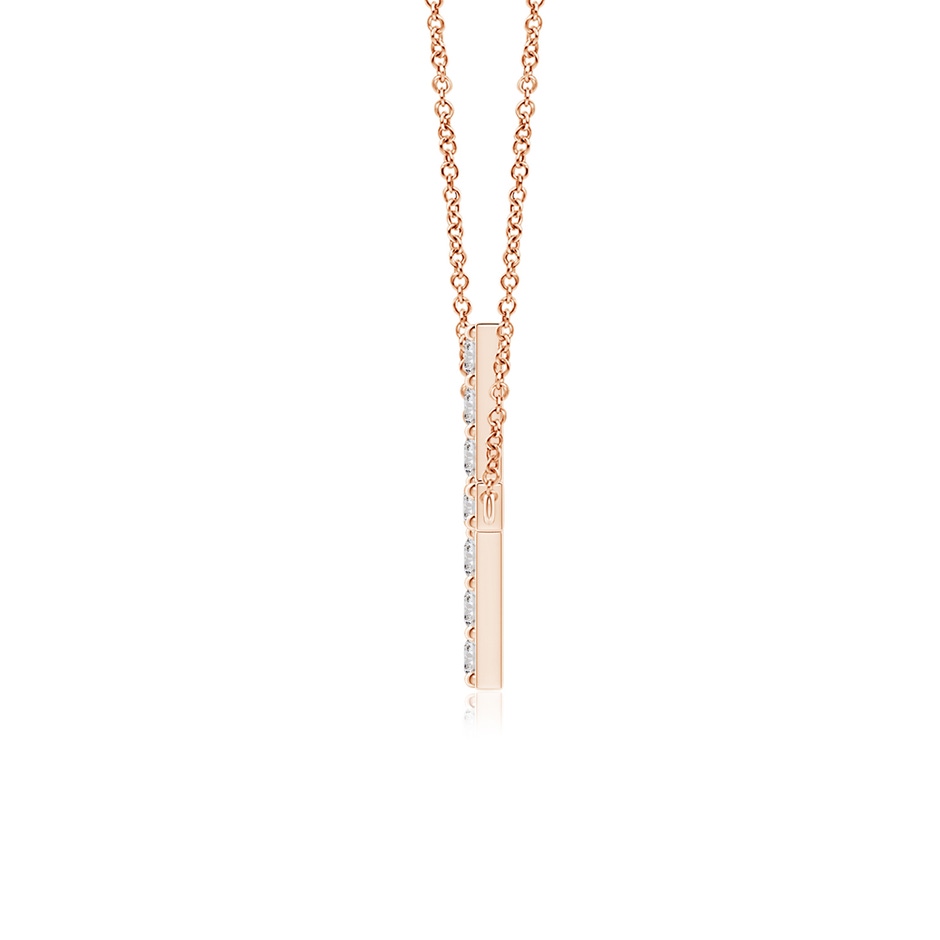 1.4mm IJI1I2 Prong-Set Diamond Horizontal Cross Pendant in Rose Gold side 199