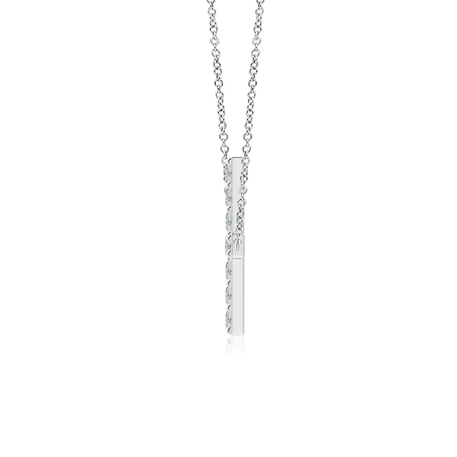 1.4mm KI3 Prong-Set Diamond Horizontal Cross Pendant in 18K White Gold side 199