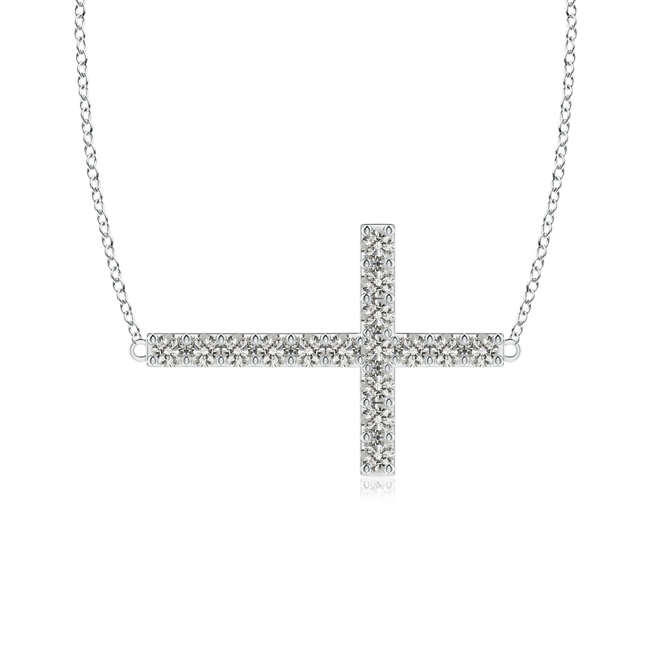 1.4mm KI3 Prong-Set Diamond Horizontal Cross Pendant in P950 Platinum 
