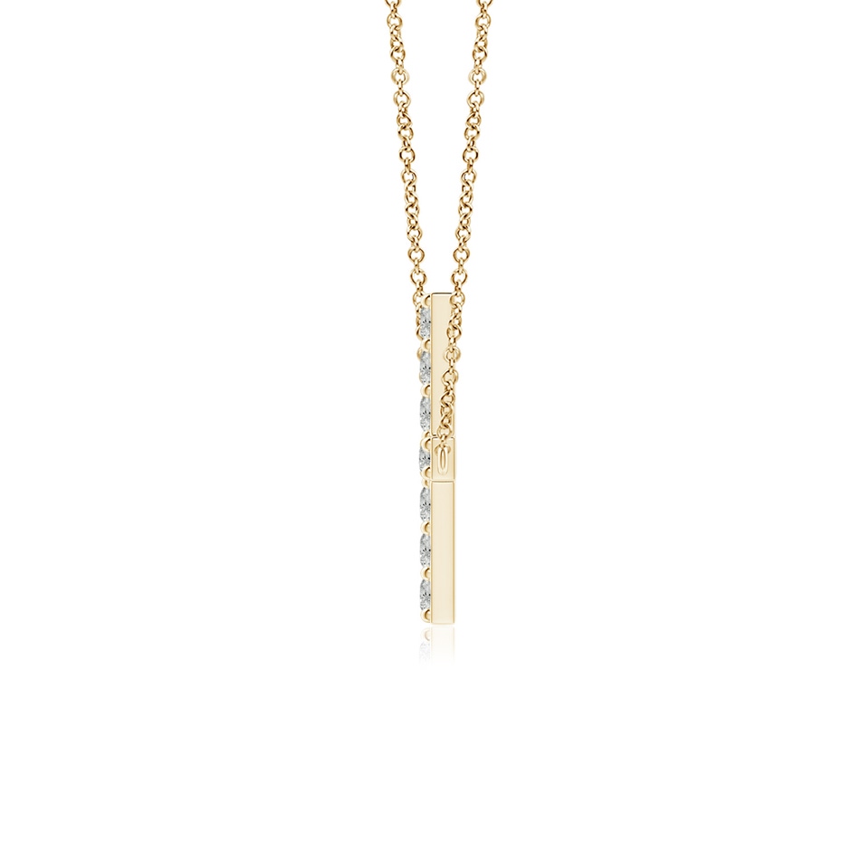 1.4mm KI3 Prong-Set Diamond Horizontal Cross Pendant in Yellow Gold side 199
