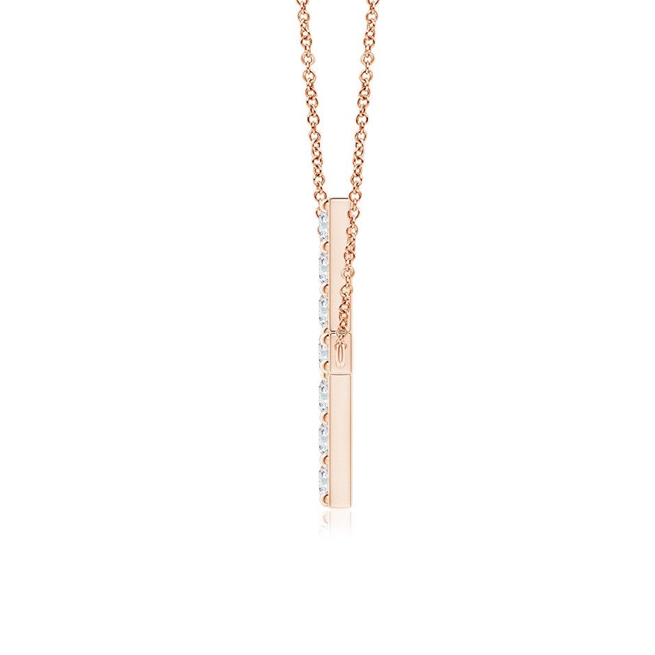 1.7mm GVS2 Prong-Set Diamond Horizontal Cross Pendant in Rose Gold side 199