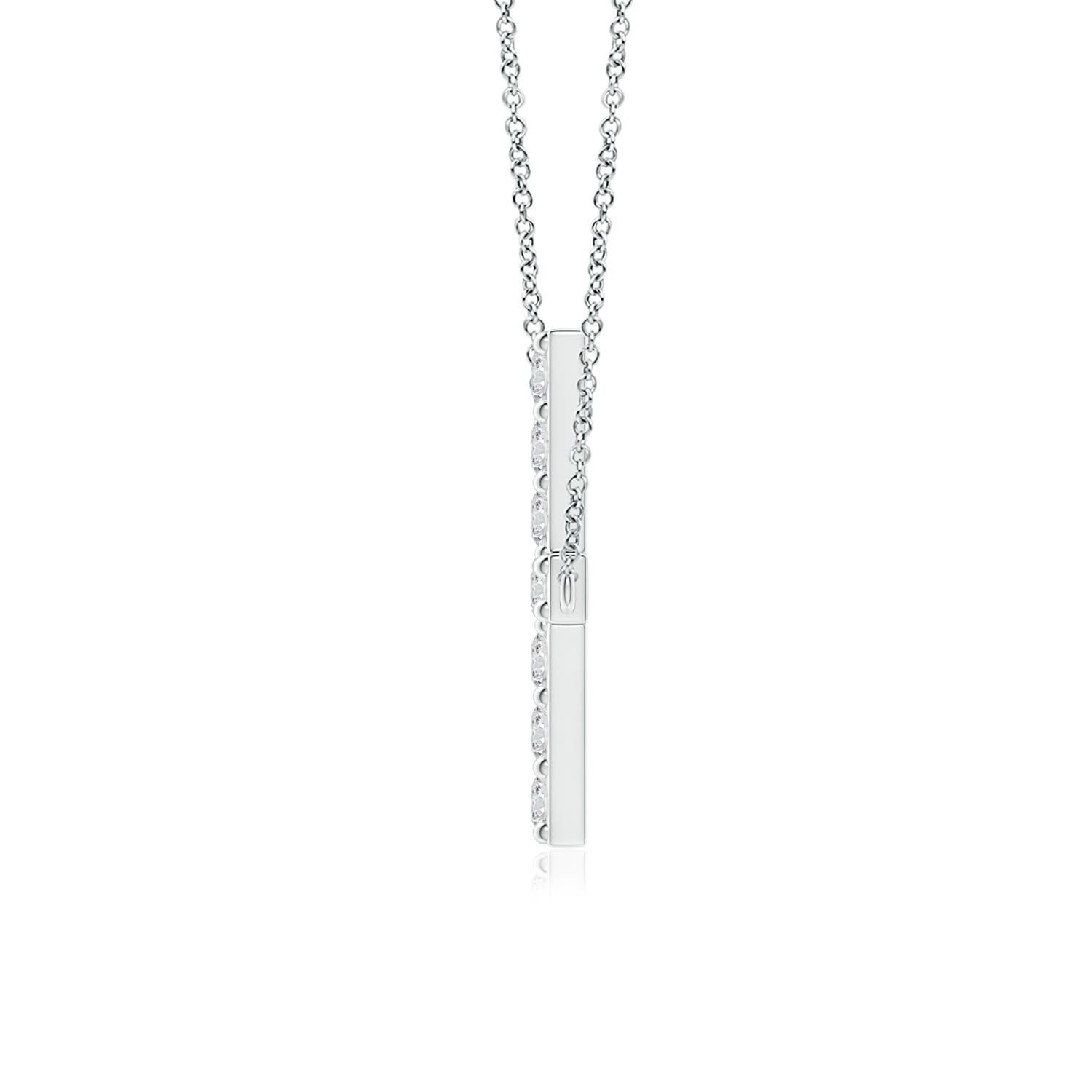 1.7mm HSI2 Prong-Set Diamond Horizontal Cross Pendant in 18K White Gold