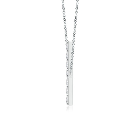 1.7mm HSI2 Prong-Set Diamond Horizontal Cross Pendant in 18K White Gold