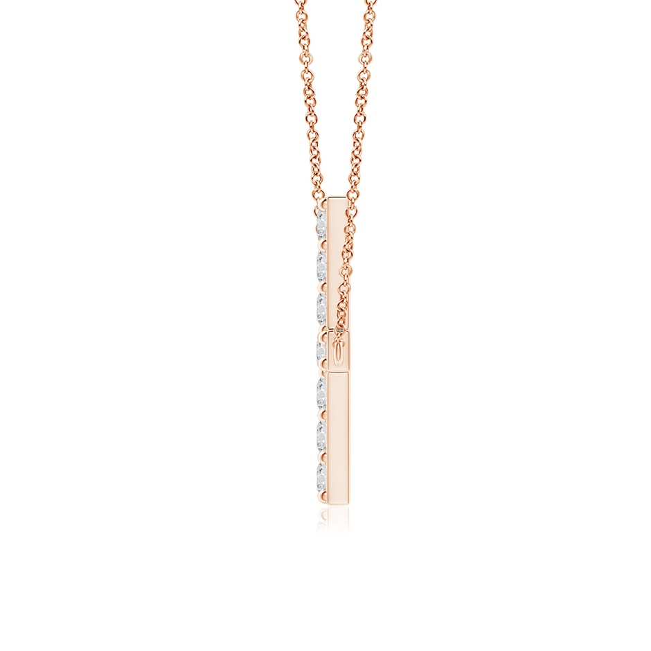 1.7mm HSI2 Prong-Set Diamond Horizontal Cross Pendant in Rose Gold side 199