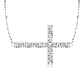 1.7mm HSI2 Prong-Set Diamond Horizontal Cross Pendant in White Gold