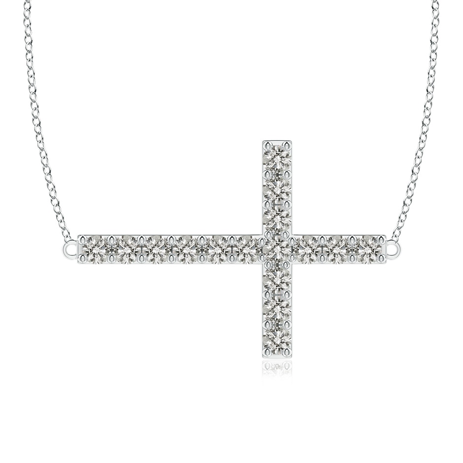 1.7mm KI3 Prong-Set Diamond Horizontal Cross Pendant in White Gold 