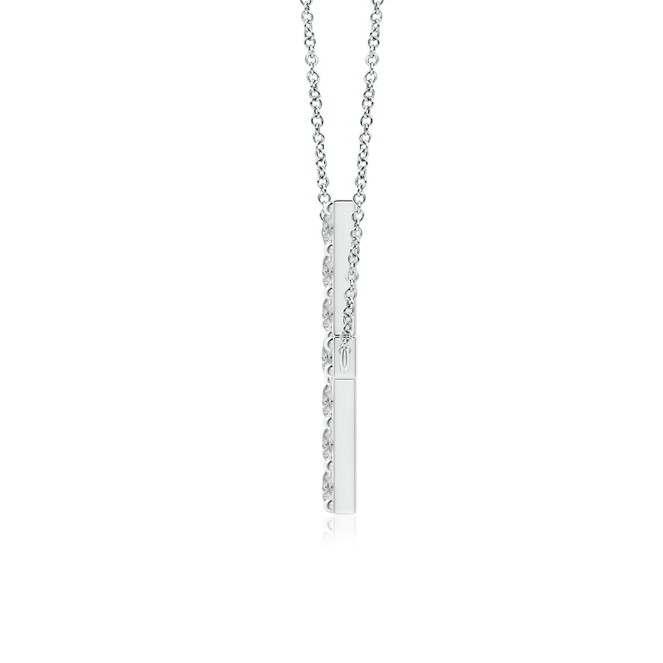 1.7mm KI3 Prong-Set Diamond Horizontal Cross Pendant in White Gold side 199