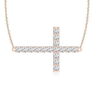 2.45mm GVS2 Prong-Set Diamond Horizontal Cross Pendant in Rose Gold