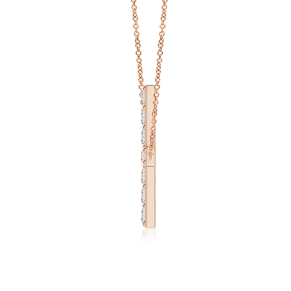 2.45mm IJI1I2 Prong-Set Diamond Horizontal Cross Pendant in Rose Gold side 199