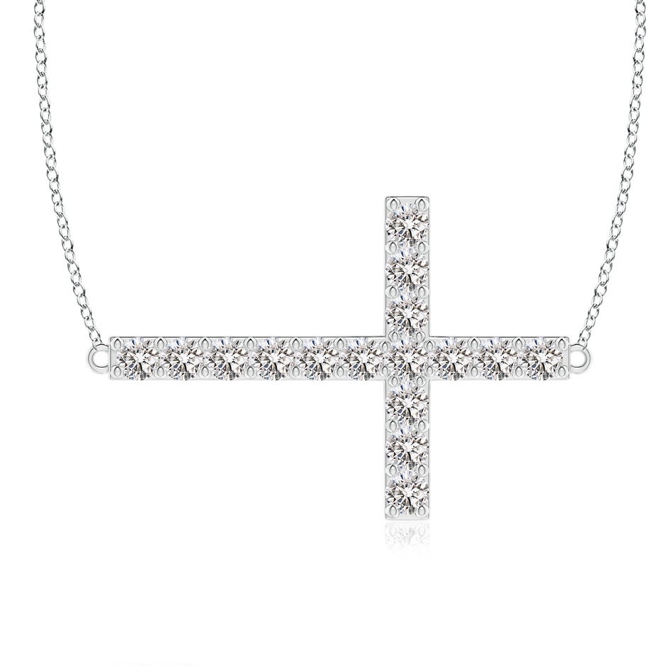 2.45mm IJI1I2 Prong-Set Diamond Horizontal Cross Pendant in White Gold 