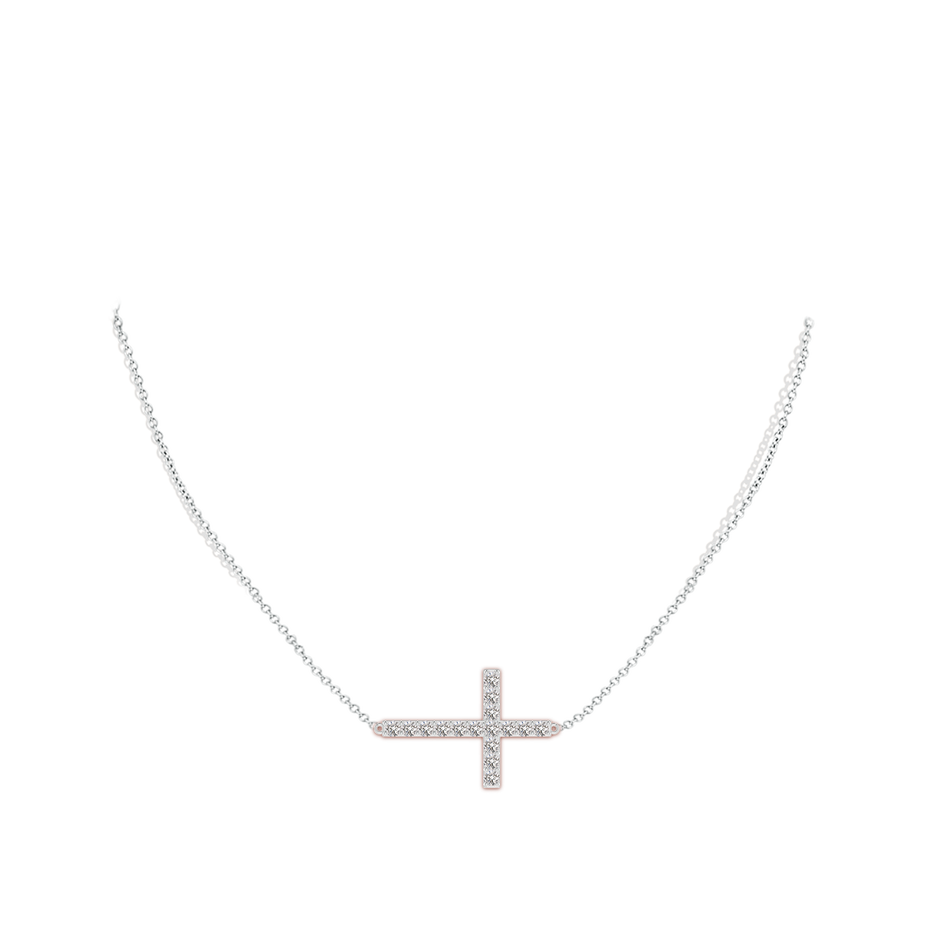 2.45mm IJI1I2 Prong-Set Diamond Horizontal Cross Pendant in White Gold pen
