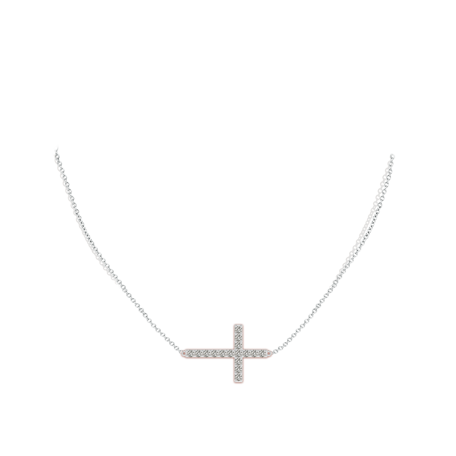 2.45mm KI3 Prong-Set Diamond Horizontal Cross Pendant in P950 Platinum pen
