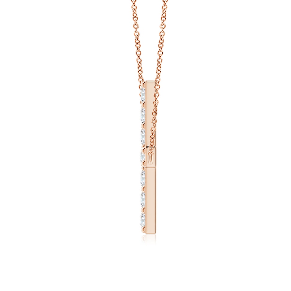 2.9mm GVS2 Prong-Set Diamond Horizontal Cross Pendant in Rose Gold side 199