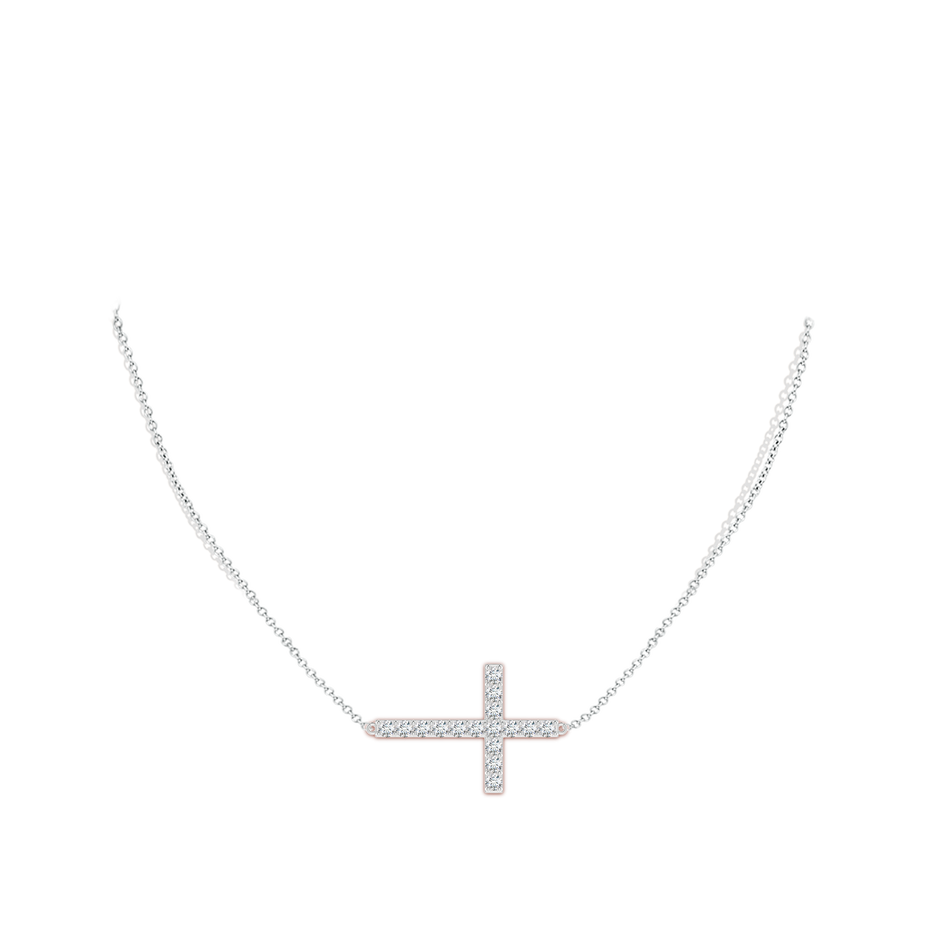 2.9mm GVS2 Prong-Set Diamond Horizontal Cross Pendant in White Gold pen