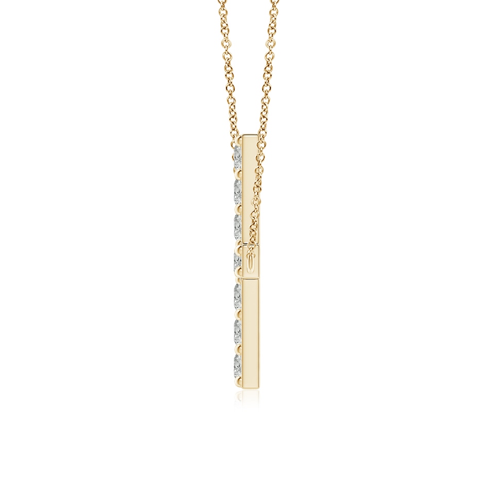 2.9mm KI3 Prong-Set Diamond Horizontal Cross Pendant in Yellow Gold side 199