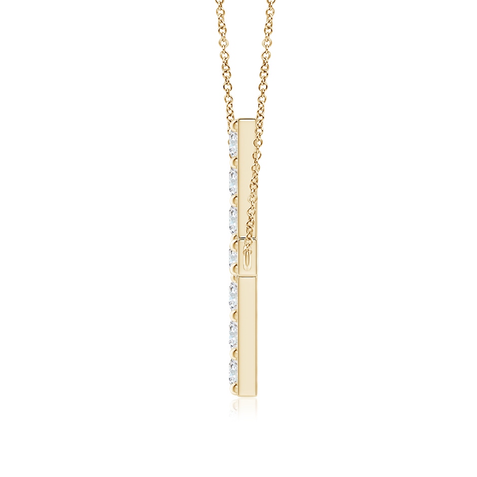 3.2mm GVS2 Prong-Set Diamond Horizontal Cross Pendant in 18K Yellow Gold side 199