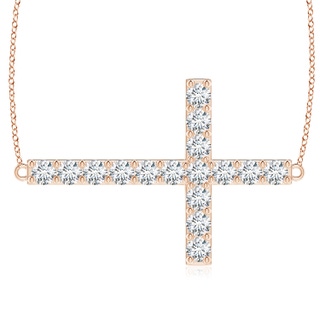 3.2mm GVS2 Prong-Set Diamond Horizontal Cross Pendant in Rose Gold