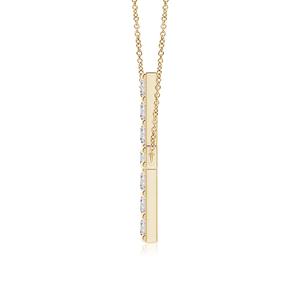 3.2mm IJI1I2 Prong-Set Diamond Horizontal Cross Pendant in Yellow Gold side 199