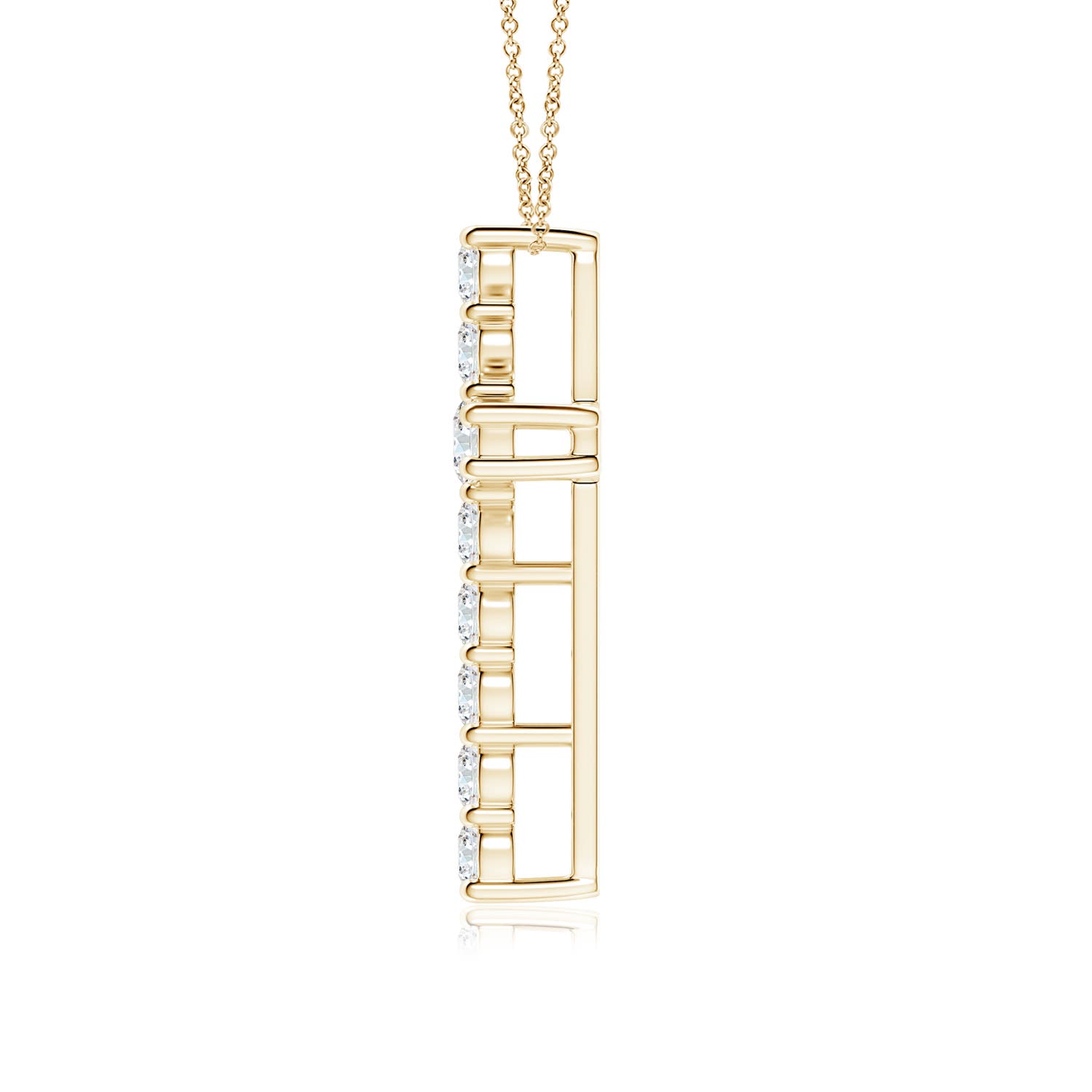 2.6mm GVS2 Classic Shared Prong-Set Diamond Cross Pendant in 18K Yellow Gold