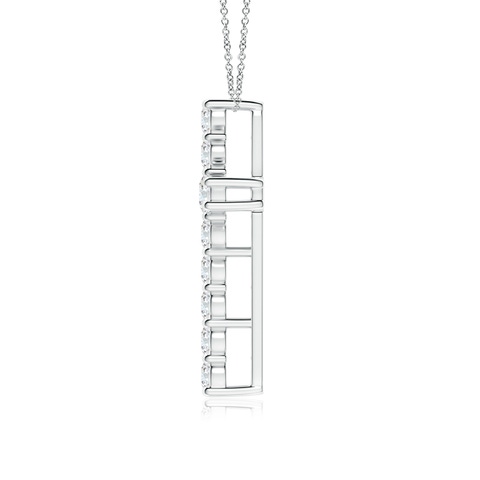 2.6mm GVS2 Classic Shared Prong-Set Diamond Cross Pendant in White Gold