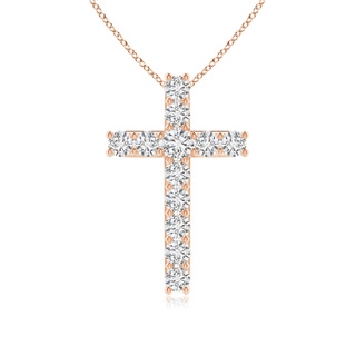 2.6mm HSI2 Classic Shared Prong-Set Diamond Cross Pendant in 10K Rose Gold