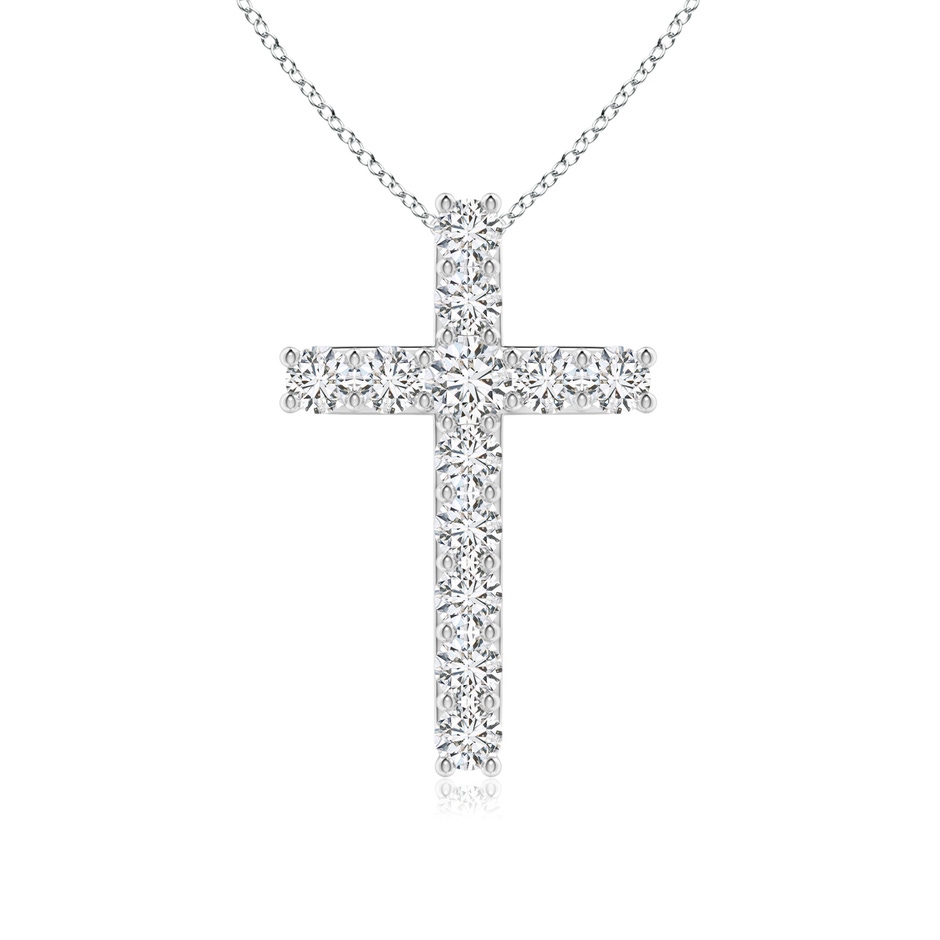 2.6mm HSI2 Classic Shared Prong-Set Diamond Cross Pendant in 18K White Gold 