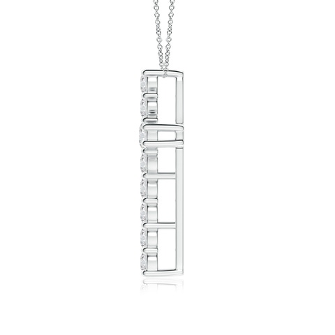 2.6mm HSI2 Classic Shared Prong-Set Diamond Cross Pendant in White Gold