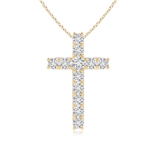 Floating Round Diamond Dotted Cross Pendant | Angara