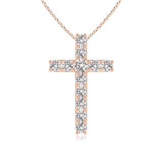 2.6mm IJI1I2 Classic Shared Prong-Set Diamond Cross Pendant in Rose Gold