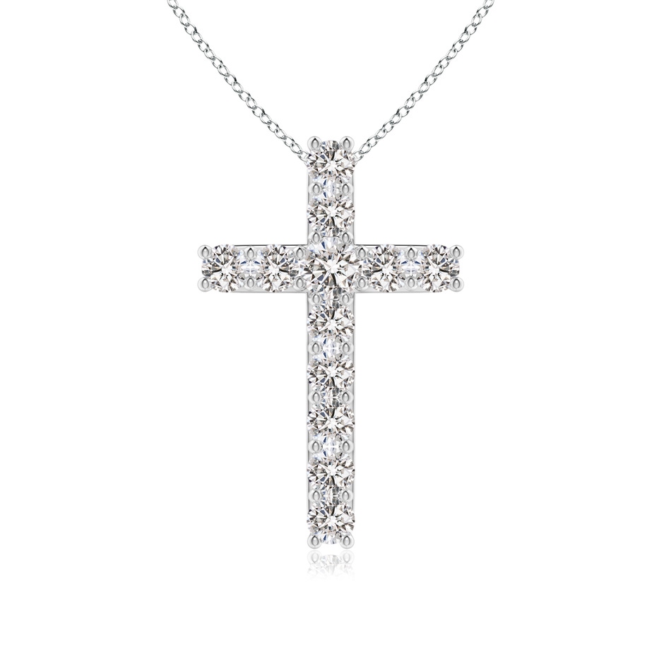 2.6mm IJI1I2 Classic Shared Prong-Set Diamond Cross Pendant in White Gold 