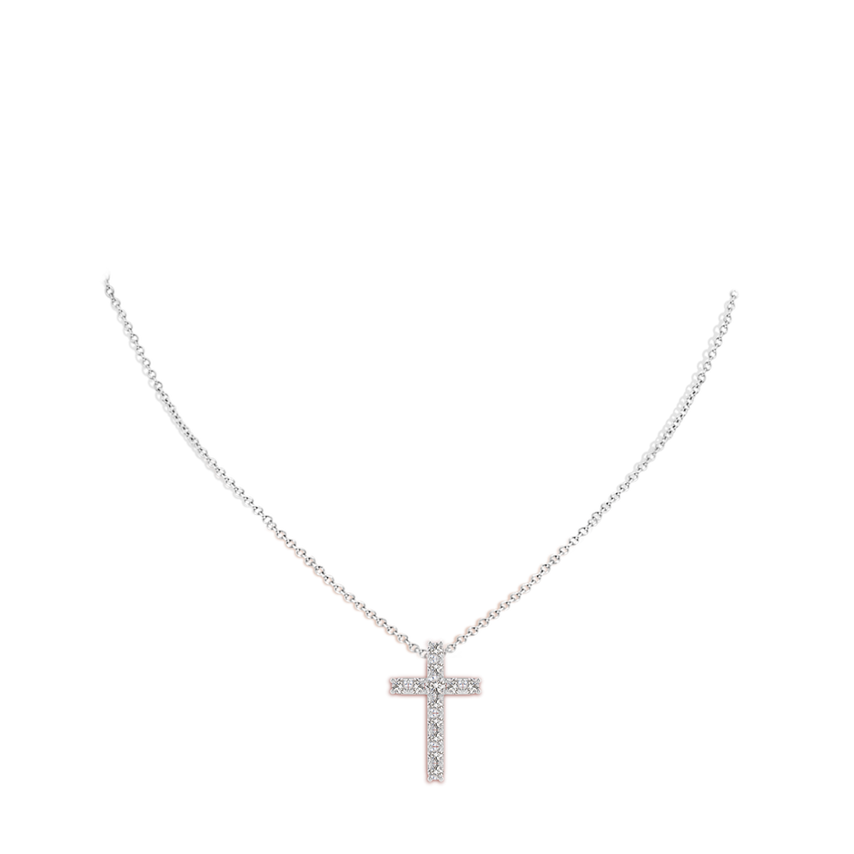 2.6mm IJI1I2 Classic Shared Prong-Set Diamond Cross Pendant in White Gold pen