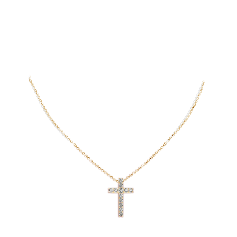 2.6mm KI3 Classic Shared Prong-Set Diamond Cross Pendant in 18K Yellow Gold pen
