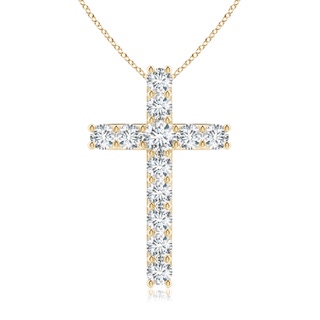 2.9mm GVS2 Classic Shared Prong-Set Diamond Cross Pendant in Yellow Gold