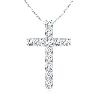 3.4mm GVS2 Classic Shared Prong-Set Diamond Cross Pendant in P950 Platinum