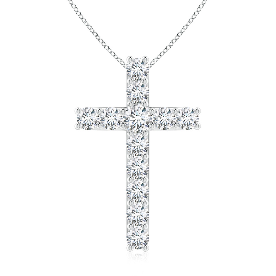 3.4mm GVS2 Classic Shared Prong-Set Diamond Cross Pendant in P950 Platinum 