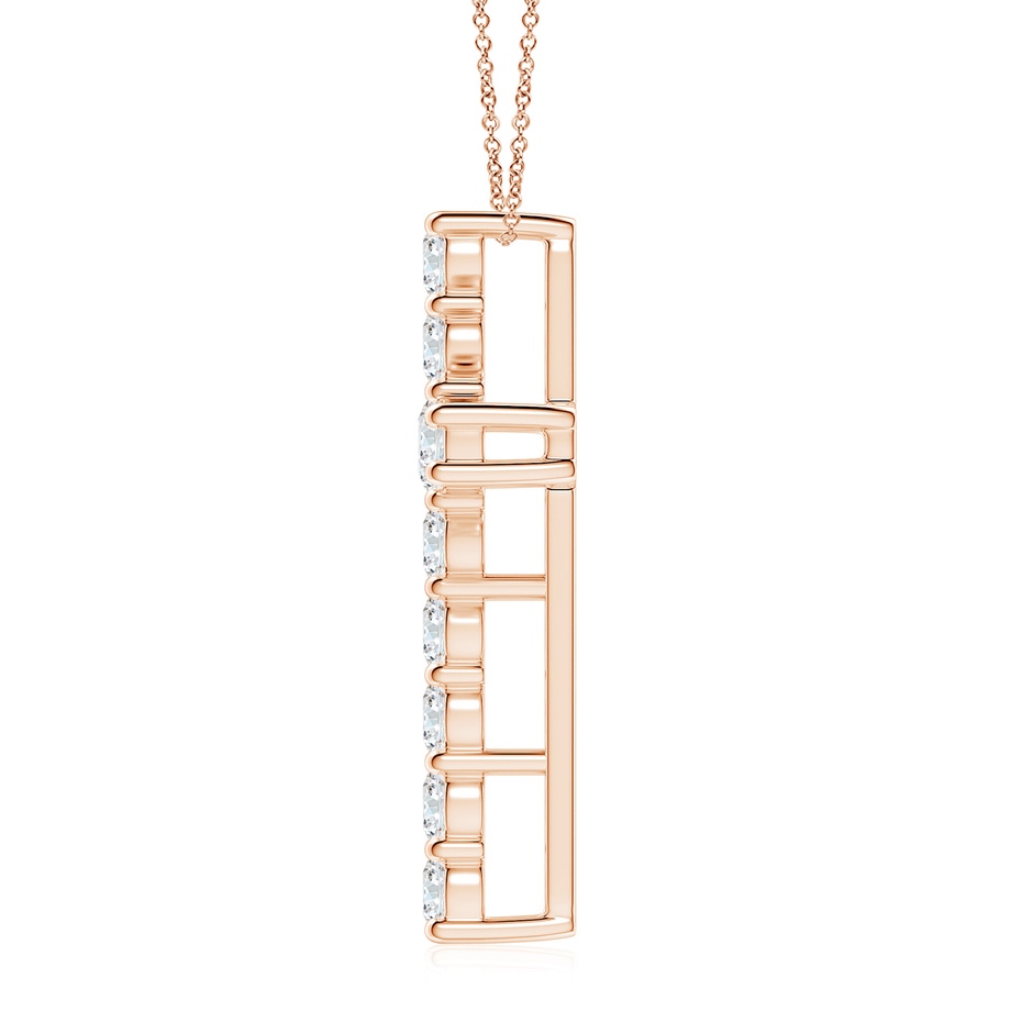 3.4mm GVS2 Classic Shared Prong-Set Diamond Cross Pendant in Rose Gold side 199