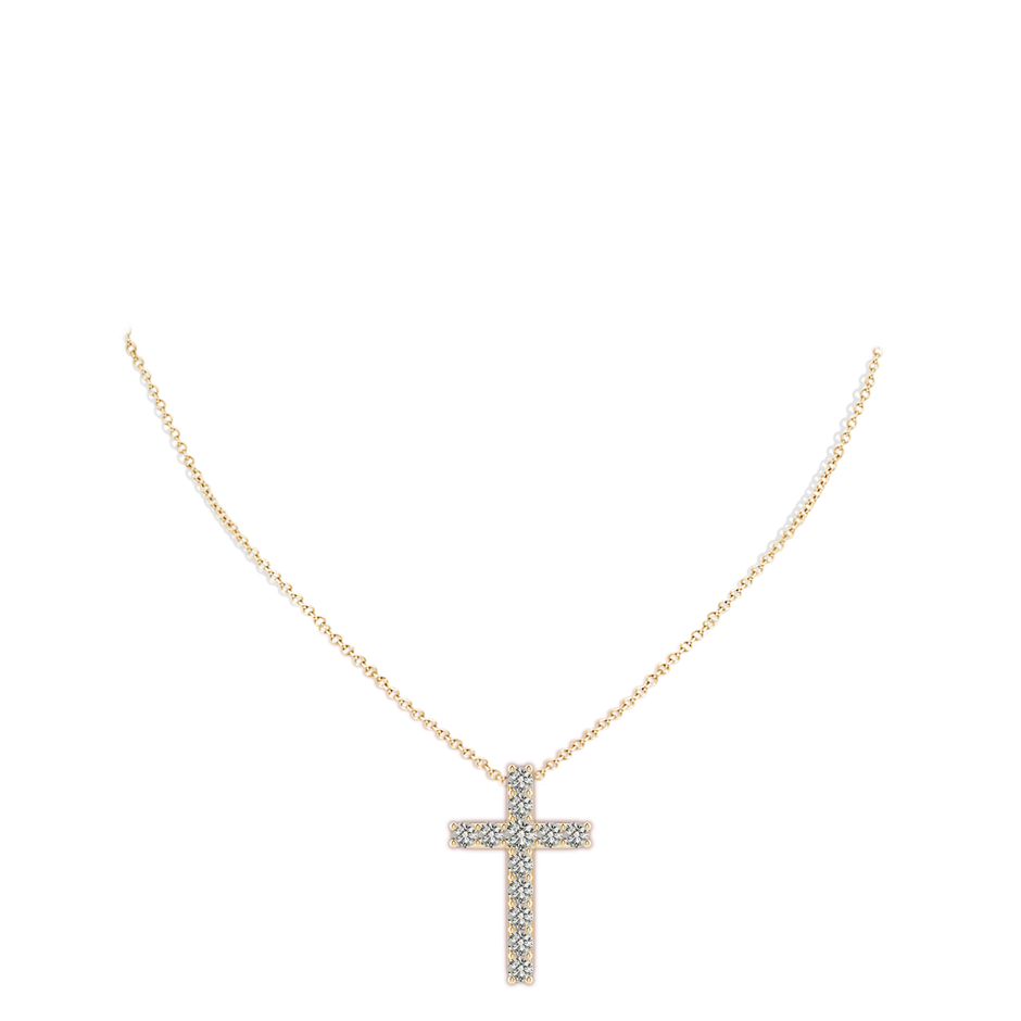 3.4mm KI3 Classic Shared Prong-Set Diamond Cross Pendant in Yellow Gold pen