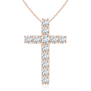 3.8mm GVS2 Classic Shared Prong-Set Diamond Cross Pendant in 18K Rose Gold
