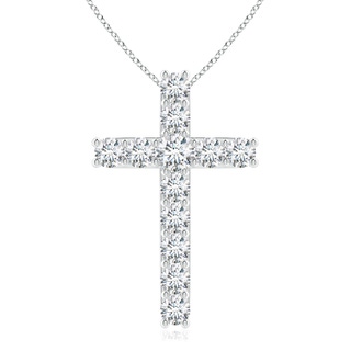 3.8mm GVS2 Classic Shared Prong-Set Diamond Cross Pendant in P950 Platinum